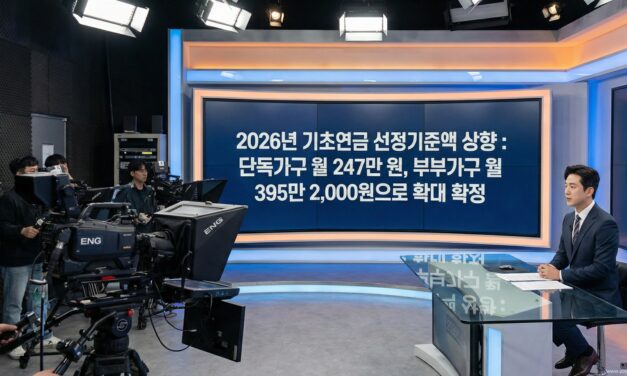 2026년 기초연금 선정기준액 8.3%상향…노인단독가구 월 247만원, 부부가구 월 395만2천원