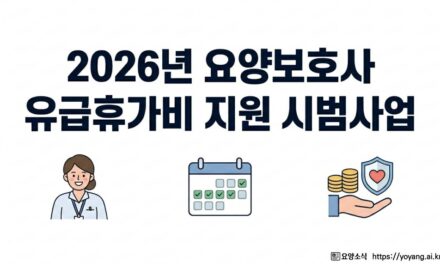 2026년 요양보호사 ‘유급휴가비’ 지원 시범사업… 11월까지 7개 지역에서 실시