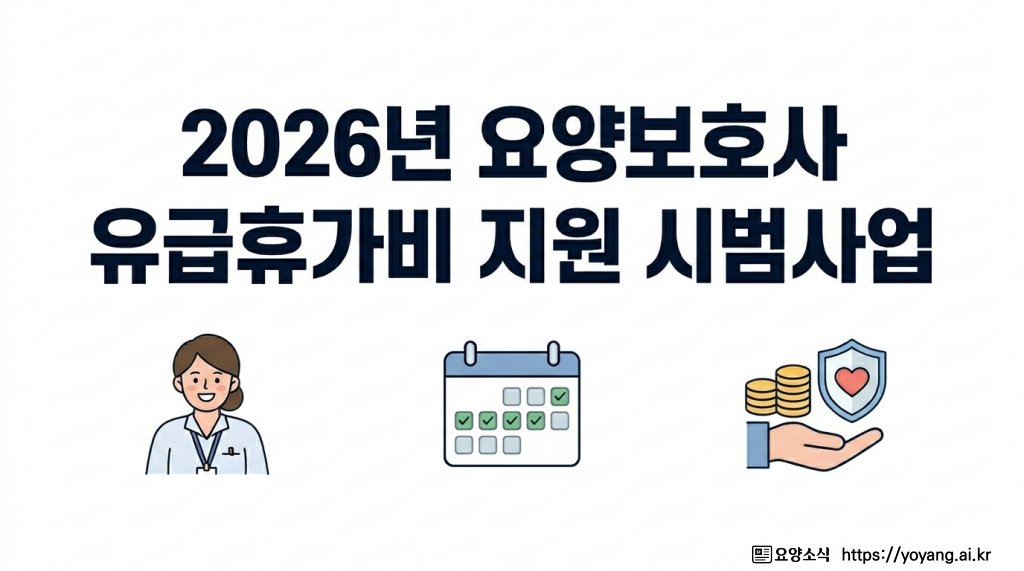 2026년 요양보호사 ‘유급휴가비’ 지원 시범사업… 11월까지 7개 지역에서 실시