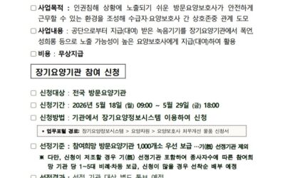 방문요양보호사 인권 보호 강화위한 녹음기기 보급사업 실시… 5월29일까지 접수
